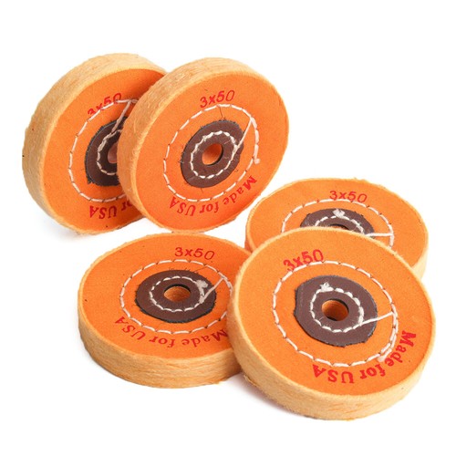 3" Yellow Cloth Buffing Wheel 10mm Hole Buffer Disc for Jewelry Metal Polishing