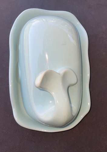 Whale Butter Dish Aqua Green Blue Ceramic Kitchen Decor No Chips Great For Sea - Picture 4 of 8