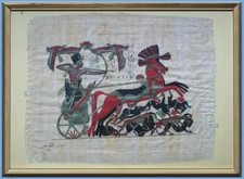 PAPIRO EGIZIO ANTICO EGITTO BATTAGLIA FARAONE SU NEMICI TOMBA TUTANKHAMON CARTER