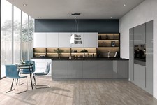 Complete Kitchen Units with Soft Closing 22mm Gloss Dust Grey Handleless Doors