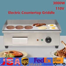 Piano Cottura Elettrico 3000W Piano Cottura Commerciale Piano Griglia BBQ Piastra