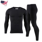 Mens Winter Ultra-Soft Fleece Lined Thermal Top & Bottom Long John Underwear Set