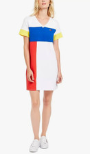 ⭐️⭐️TOMMY HILFIGER - RED WHITE BLUE & YELLOW COLOR BLOCK T-SHIRT DRESS- NWT SZ S