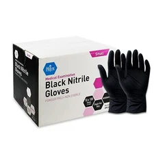 MedPride Medical Examination Nitrile Gloves,N/S Powder Free, Small-Black-1000/CS