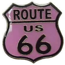 Pack of 6 Route 66 Shield Pink Bike Motorcycle Hat Cap Lapel Pin HP6058