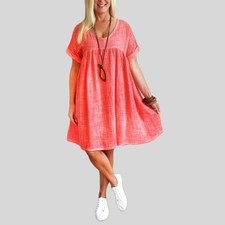 ITALY - Sommer Kleid / Freizetkleid  Edel & Schlicht Lagenlook Gr.42 44 Melone