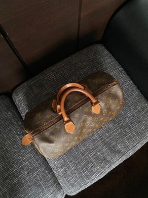 LOUIS VUITTON Hand Bag Boston Brown PVC Leather Monogram Speedy 30 Unisex