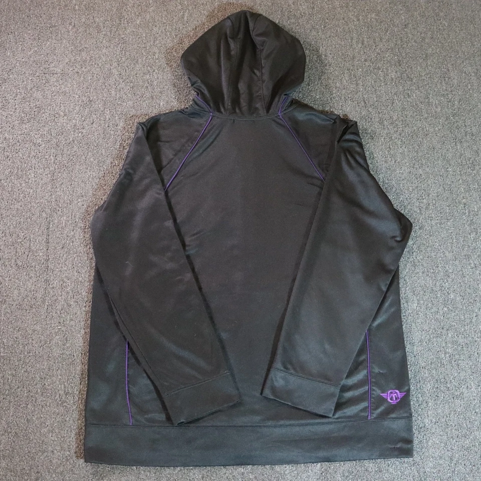 Sudadera con Capucha Negra Cremallera Completa Tapout Malla Bordada MMA Y2K XXL Foto 3 de 4