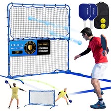 Pickleball Practice Rebounder Net with Pro Paddles Set for Dink Volley Solo T...