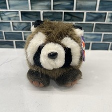 Puffkins 1994 Baby Raccoon Trash Bandit Plush Cute Stuffed Animal Heart Tag VTG.