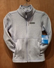 Kid's Columbia S (8) Pale Blue Full Zip Knit Sweater Jscket New