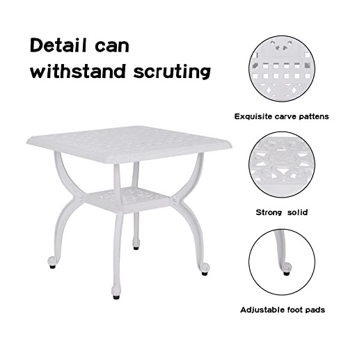 Cast Aluminum Outdoor Side Table,Anti-Rust Outdoor End Table,Patio Coffee - Picture 5 of 6