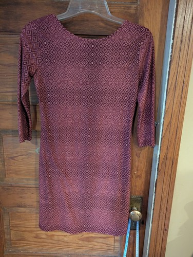 New Mudd Dress size Medium Stretch pink Bodycon Sheath Ikat print Geometric nwt - Picture 8 of 8