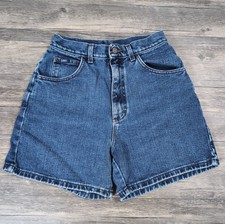 VTG LEE Denim Jean Shorts Mom Cut Size 8 Pet High Waist 26 Waist USA Dark Wash