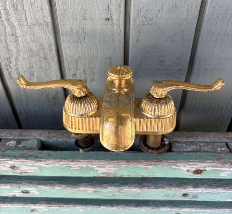 Vintage Heavy  Brass/Gold Bathroom Faucet 