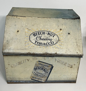 Vtg Lorillard's Beech-Nut Chewing Tobacco Tin Countertop Store Display 1920's