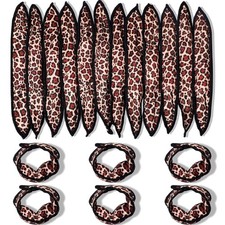 Syhood 48 Pcs Soft Hair Curlers Heatless, Cloth Cover, Leopard
