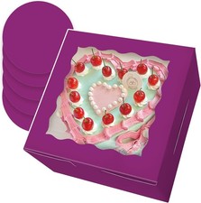 Cake Boxes with Window Deep Purple 36 Pcs 8x8x5 Inches