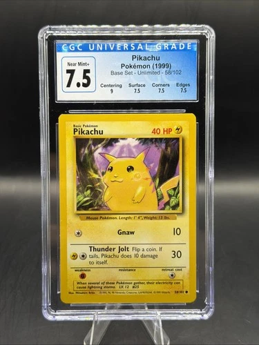 Pikachu Base Set #058/102 CGC 7.5