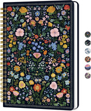 Lined Spiral Journal for Women, A5 Hardcover Pretty Notebook for Work Note Tak