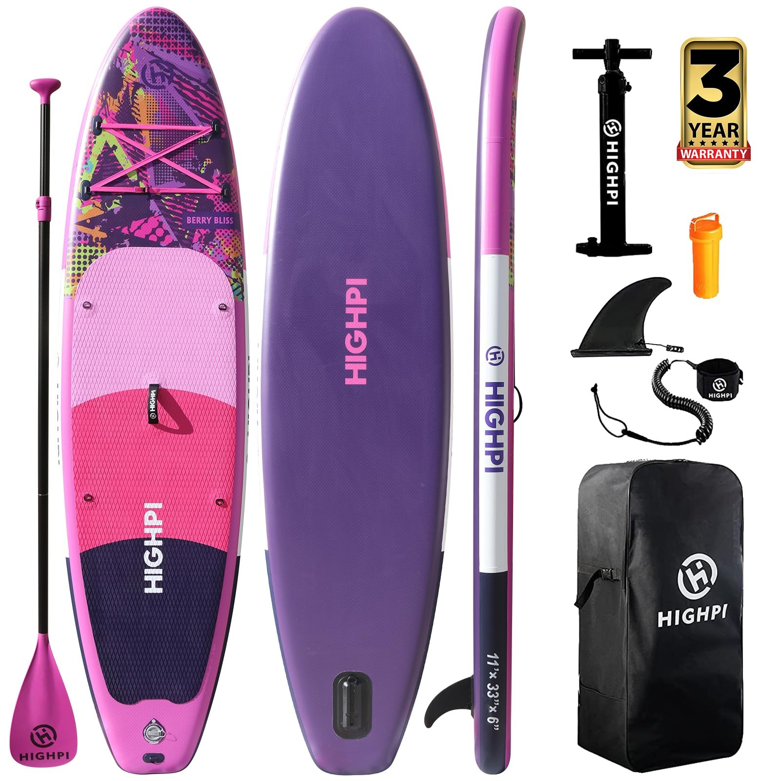 11ft Inflatable Stand Up Paddle Board for All Ages – Wide Stable SUP with Premium Accessories