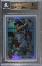 2010 Bowman Draft Chrome Picks Refractor Bryce Brentz BGS 10 PRISTINE j2k