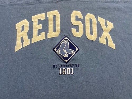 vintage red sox t shirt embroidered Blue Mens 2XL - Picture 2 of 8