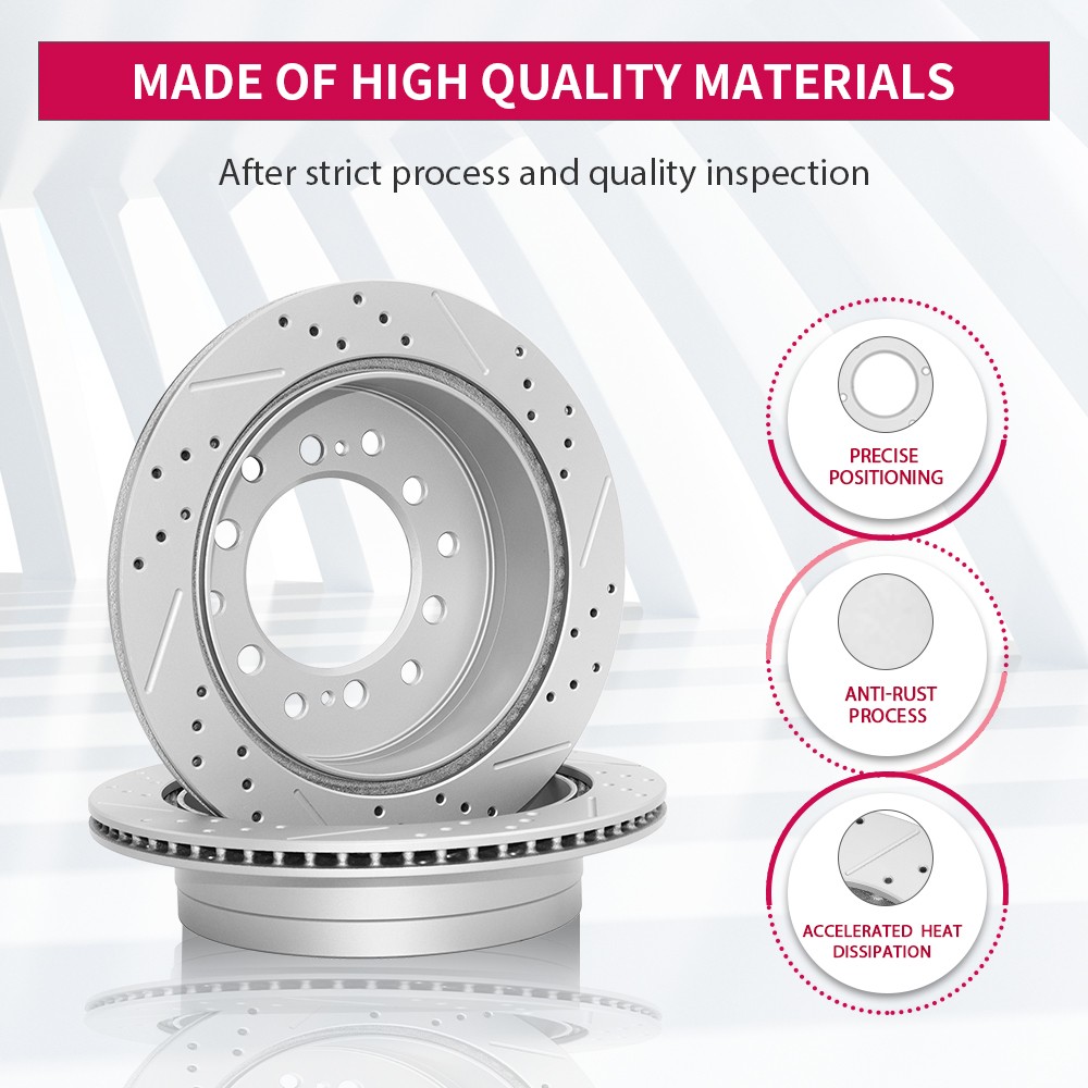 Front Rear Brake Disc Rotors & Ceramics Pads Set for 2014 - 2017 2018 Mazda 3