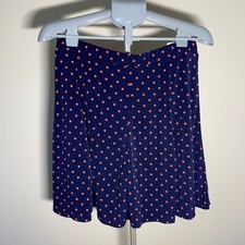 Susan Graver Liquid Knit SkNavy Orange Polka ...