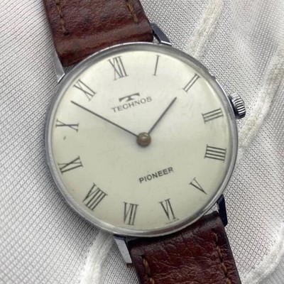 VINTAGE TECHNOS PIONEER CHIFFRE ROMAN MANUAL WIND MEN S WATCH SWISS RARE 1960 s