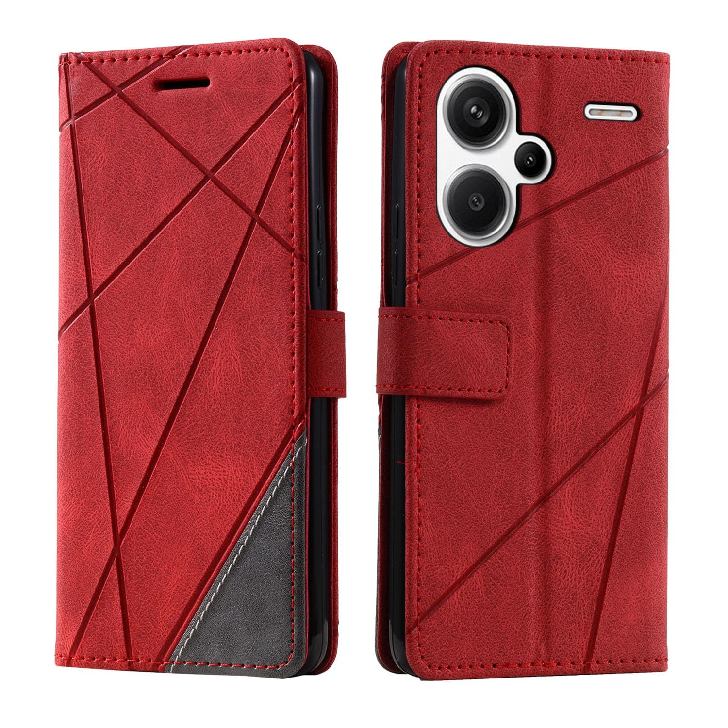 Coque pour Xiaomi Redmi Note 13 Pro Plus 5G étui portefeuille en cuir noir