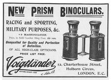 VOIGHTLANDER New Prism Binoculars - Antique Advertisement 1904