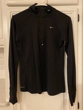 NIKE DRI-FIT CHARCOAL/BLACK ATHLETIC RUNNING JACKET LONG SLEEVES WOMENS S