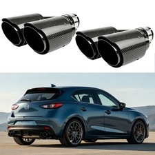 Carbon Fiber 2.5 Inlet 4 Outlet Dual Exhaust Pipe For Mazda Mazdaspeed3