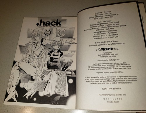 .hack LEGEND OF THE TWILIGHT Complete Set Vol 1, 2, 3 Manga Tatsuya Hamazaki Dot - Picture 14 of 22
