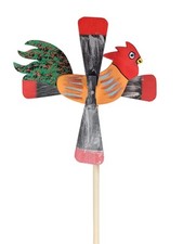 Maulwurfvertreiber Holz Windrad – Orangener Hahn Garten Deko