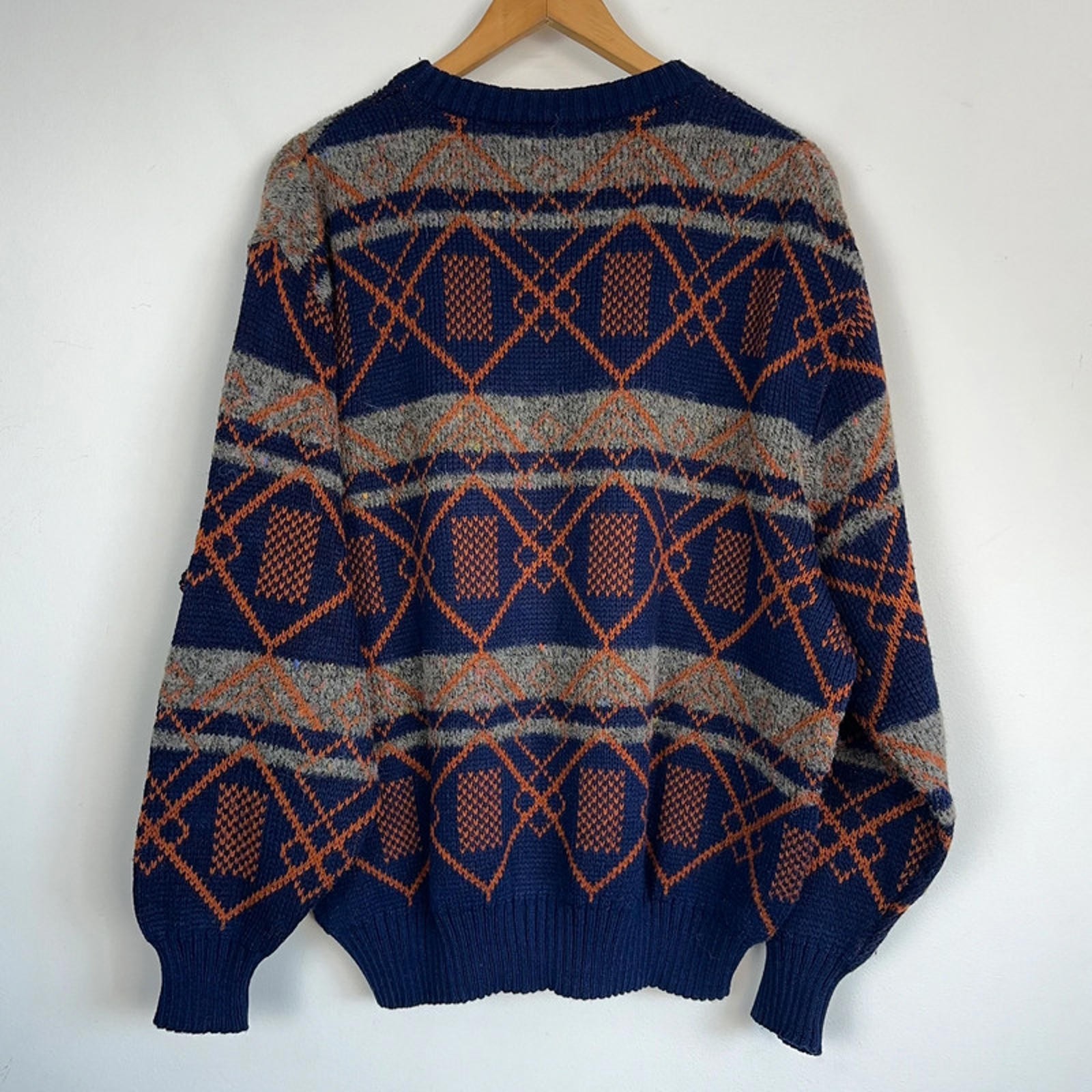 Vintage multicolour funky crazy pattern knit jump… - image 3
