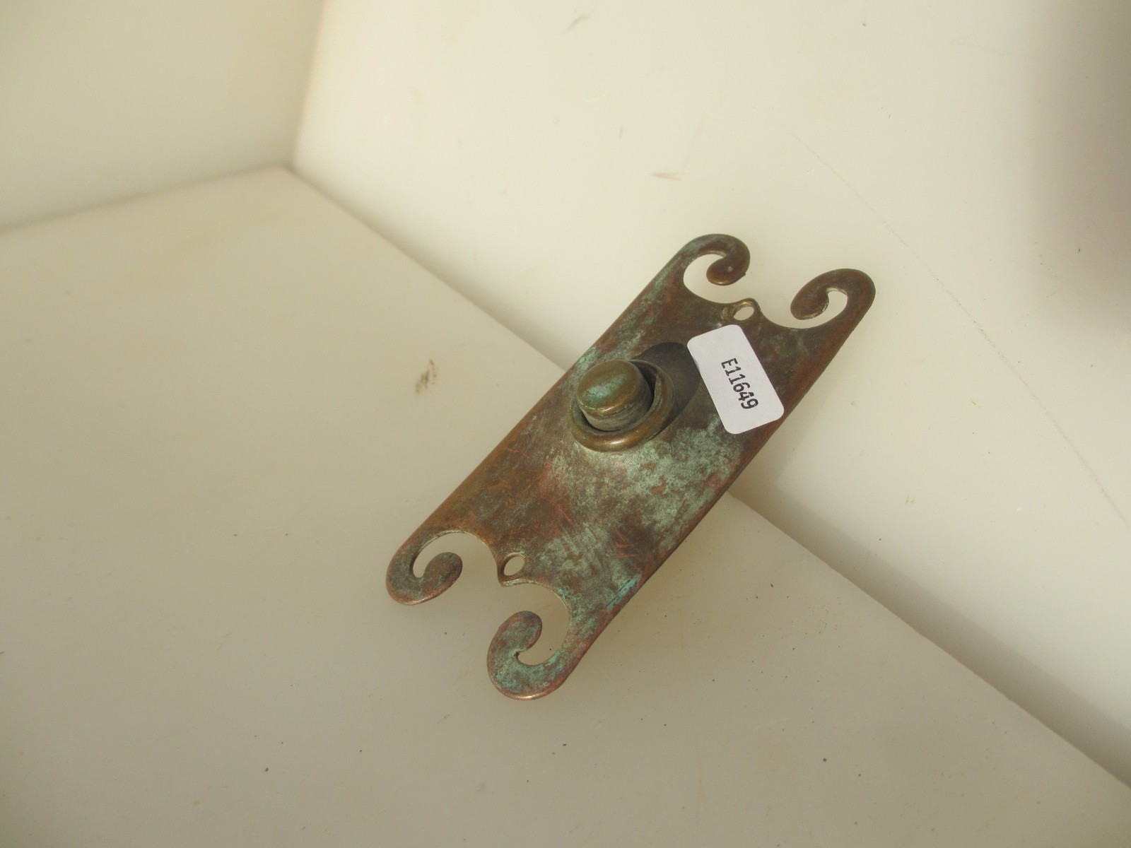 Antique Brass Doorbell Door Bell Button Old Victorian Spirals Vintage