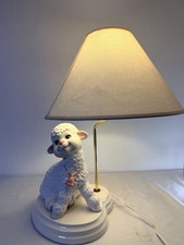 Byron Molds Large Vintage Ceramic Lamb Table Lamp Nursery Cottage Decor 22  1975