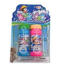 Kids Bubble Solution Bottles with Blower Wands :2Bottles