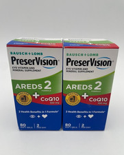 Bausch Lomb PreserVision AREDS 2 CoQ10 Eye Vitamin 80 Softgels X2 Exp 08/26