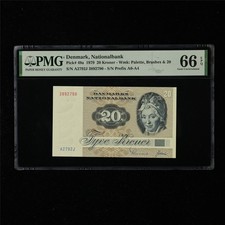 1979 Denmark Nationalbank 20 Kroner Pick#49a PMG 66 EPQ Gem UNC