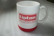 Vtg Lipton Tea Lovers Mug White W Red Graphic...