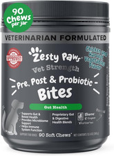 Zesty Paws Vet Strength Probiotics for Dogs, Digestive Health  Gut Flora Suppor
