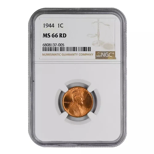 1944 Lincoln Wheat Cent NGC MS-66 RD