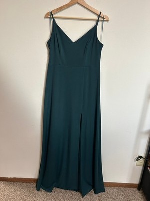 Birdy Grey Jay Dress Emerald Green Crepe Fabric Bridesmaid Dress EUC Sz  Large | eBay