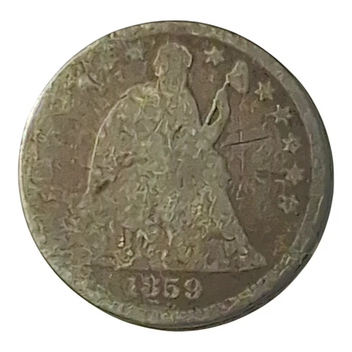 1859 Seated Liberty Half Dime – Good Condition – No Mintmark