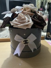 Hat Box Flowers In Browns And Cream