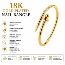 18K Gold Plated Love Friendship Bracelet Crystal Bangle Cuff Best Gifts for Moth