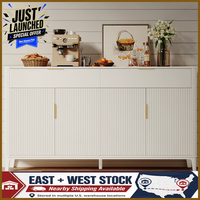 63'' Large Buffet Sideboard with Storage, 31'' Tall Kitchen Buffet Storage Cabinet